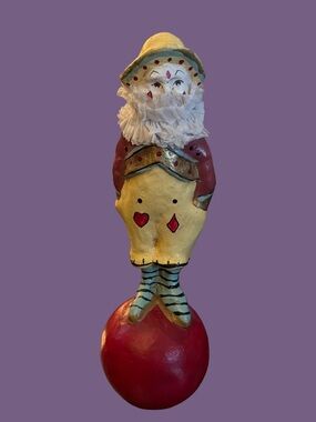 Antique Chalkware Folk Art Pollywog Roly Poly Clown - 5.75 in Tall